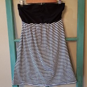 Express M strapless striped top flowy and soft!